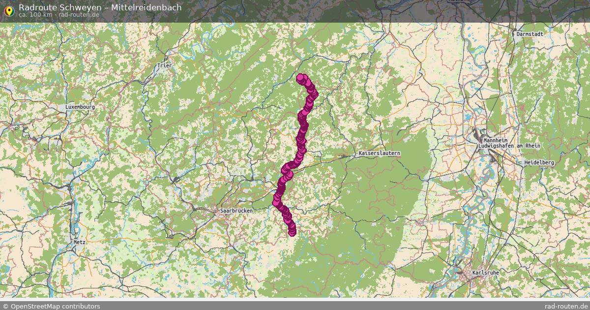 Fahrradroute Schweyen – Mittelreidenbach
