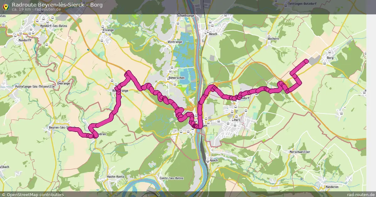 Fahrradroute Beyren-Lès-Sierck – Borg