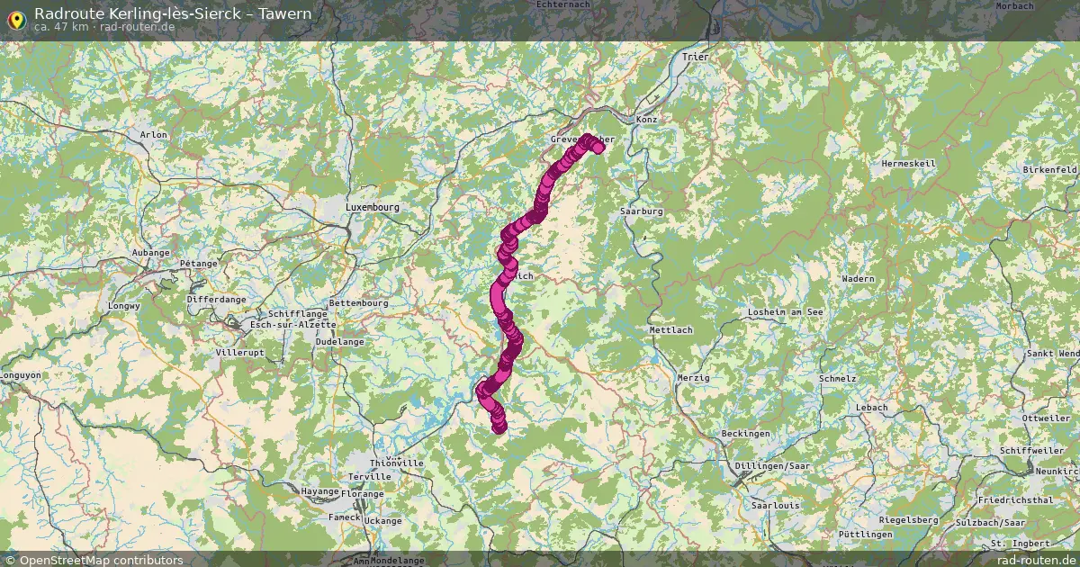 Radtour Kerling-Lès-Sierck – Tawern