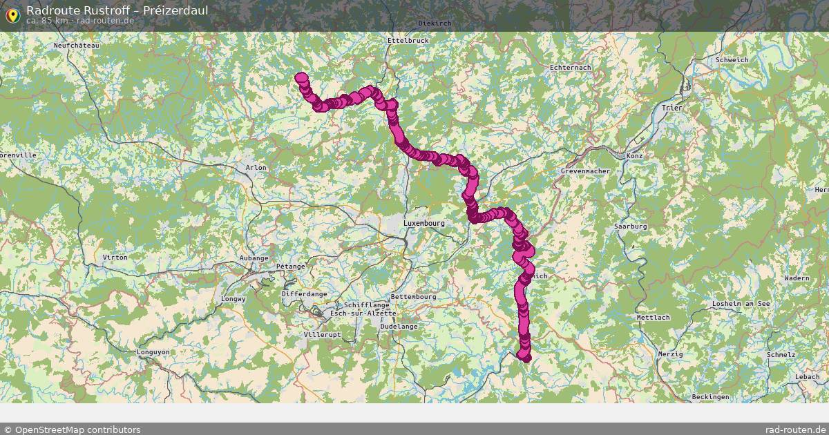 Fahrradroute Rustroff – Préizerdaul