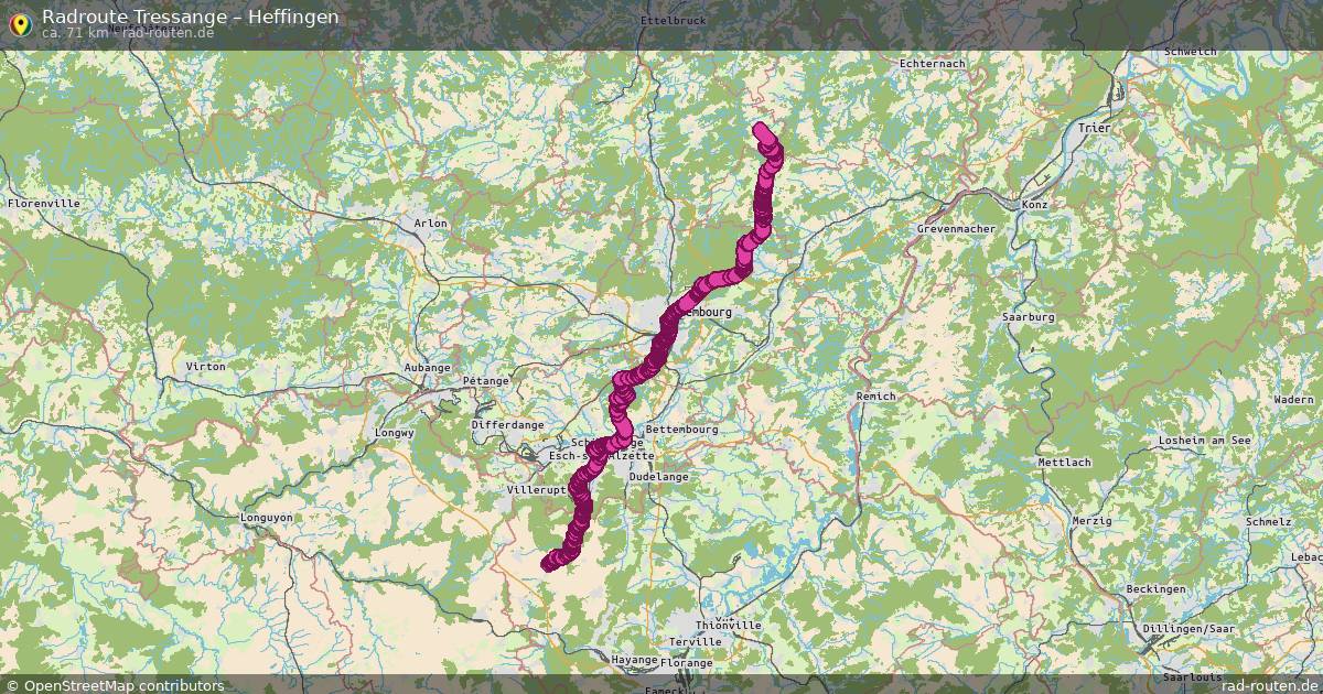 Fahrradroute Tressange – Heffingen
