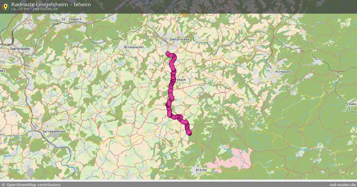 Fahrradroute von Lengelsheim nach Ixheim