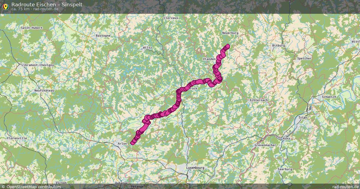 Fahrradroute Eischen – Sinspelt (75 km) – Rad-Routen.de