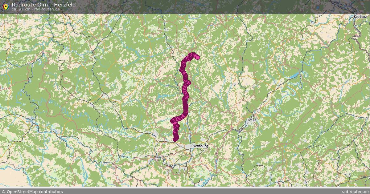 Fahrradroute Olm – Herzfeld