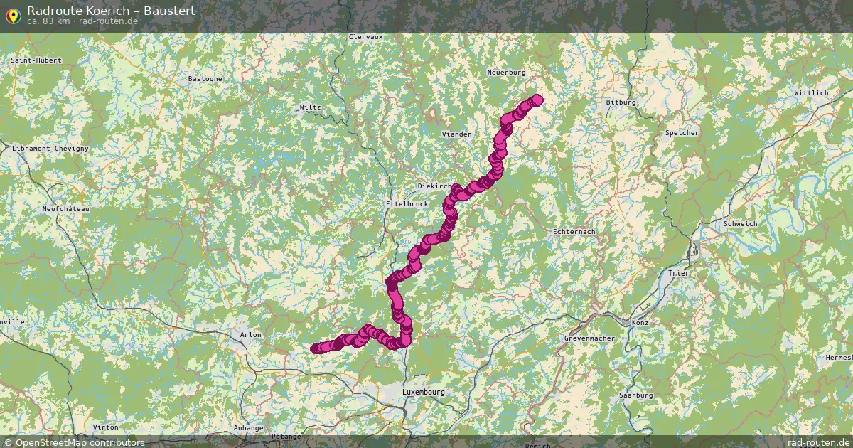 Fahrradroute Koerich – Baustert