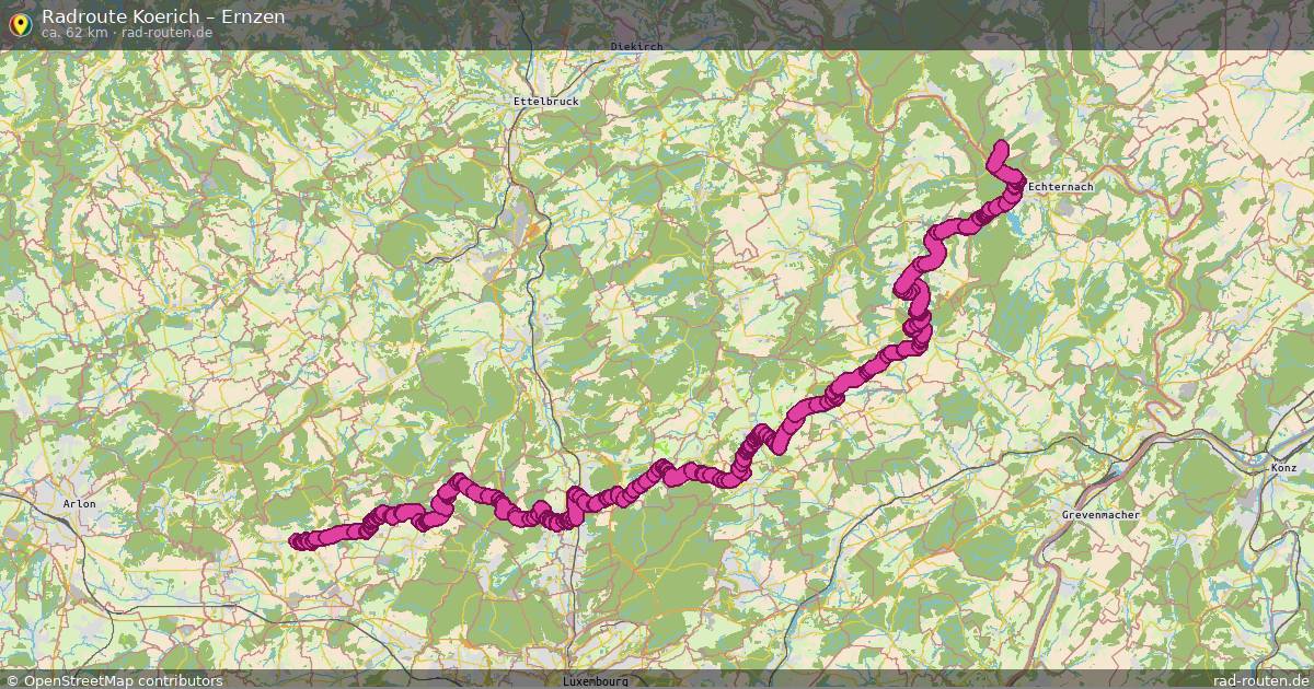 Fahrradroute Koerich – Ernzen