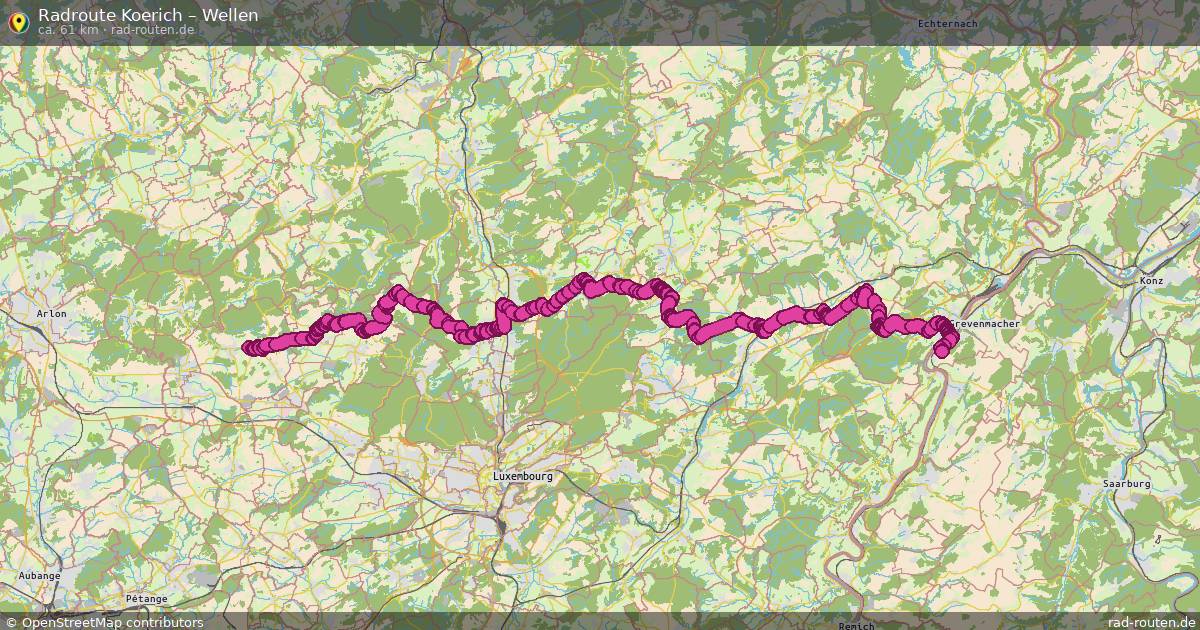Fahrradroute Koerich – Wellen