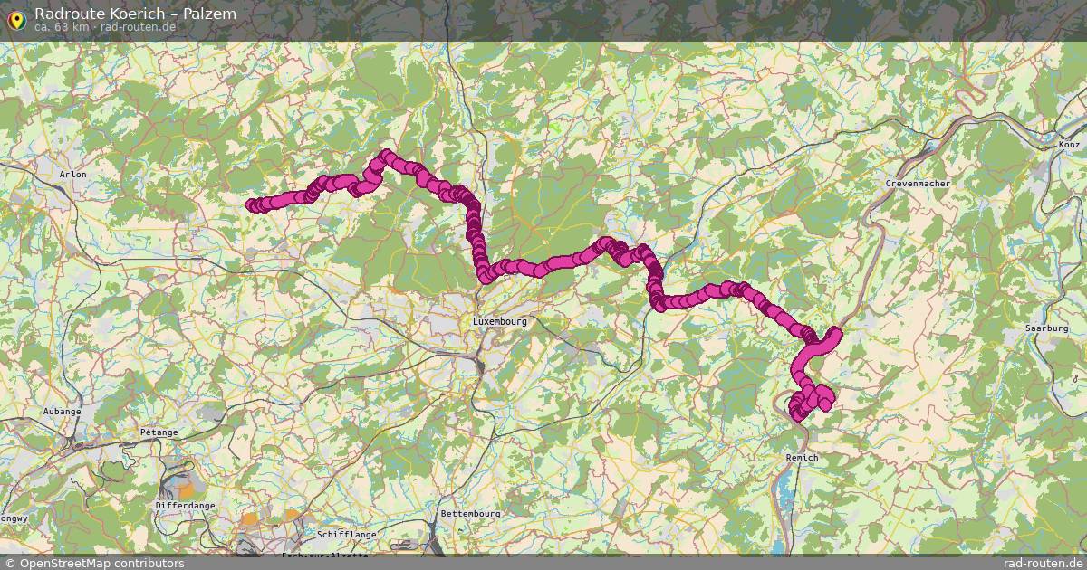 Fahrradroute Koerich – Palzem