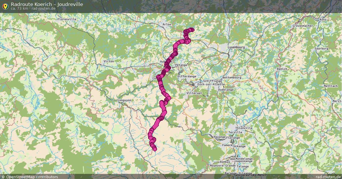 Fahrradroute Koerich – Joudreville