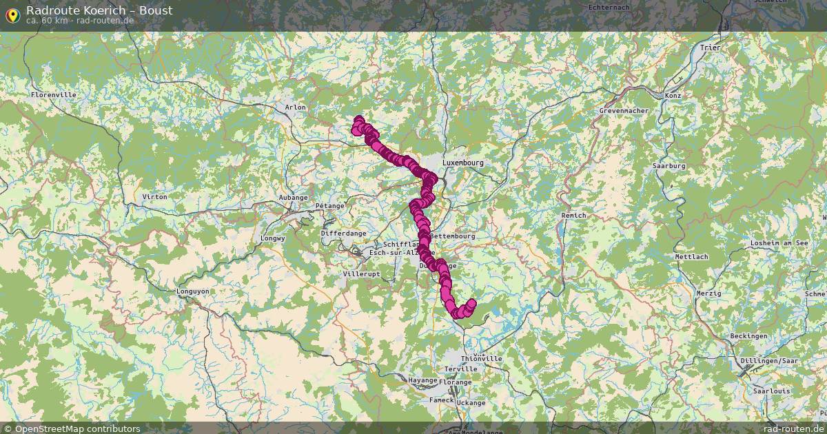 Fahrradroute Koerich – Boust
