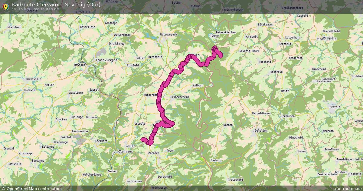Fahrradroute Clervaux – Sevenig (Our)