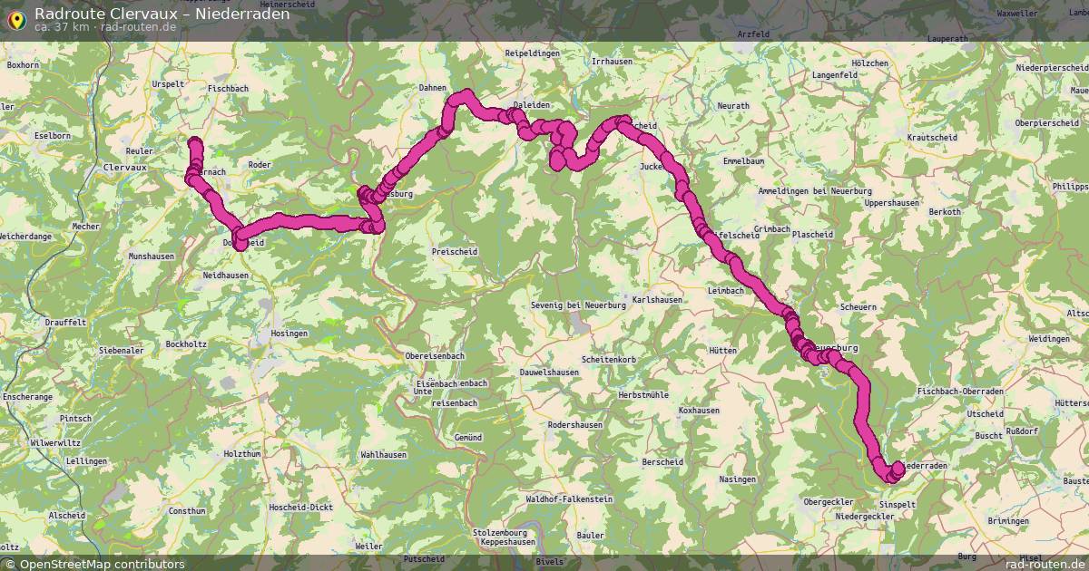 Fahrradroute Clervaux – Niederraden