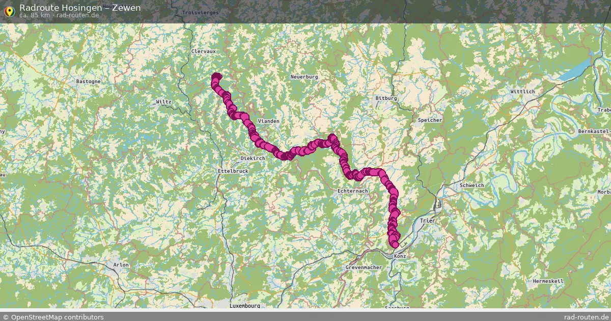 Fahrradroute Hosingen – Zewen