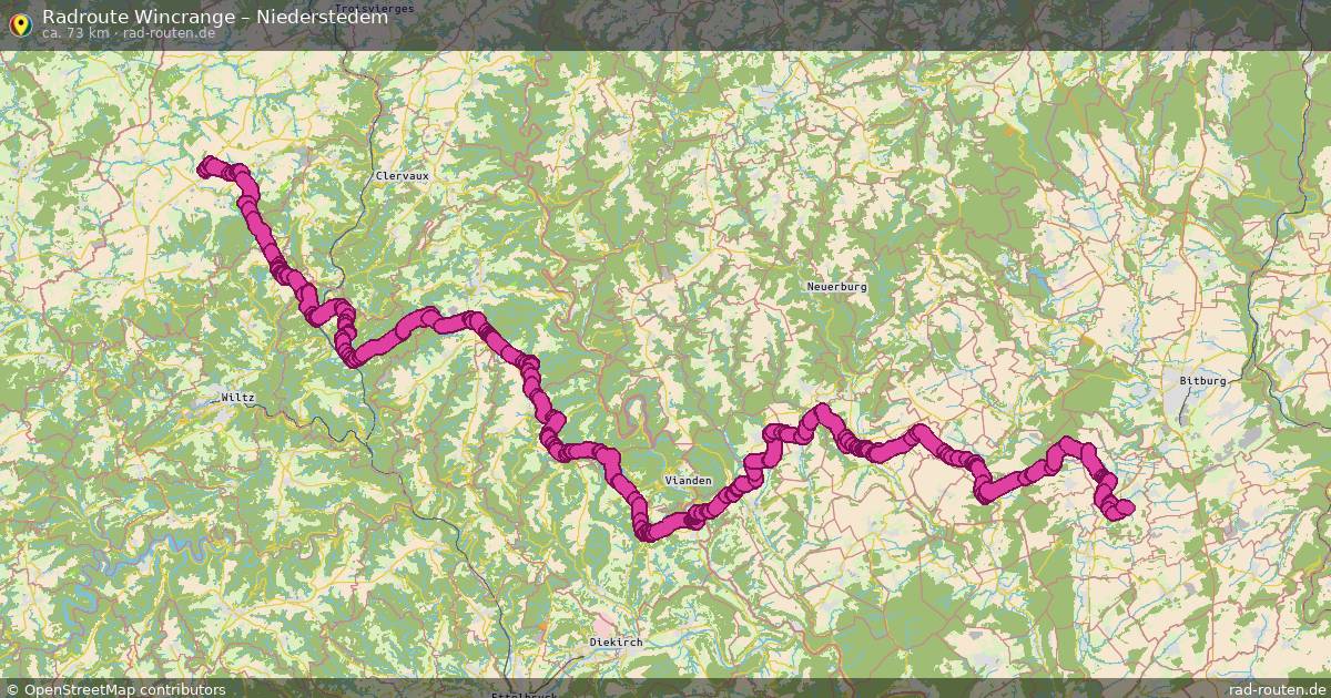 Fahrradroute Wincrange – Niederstedem