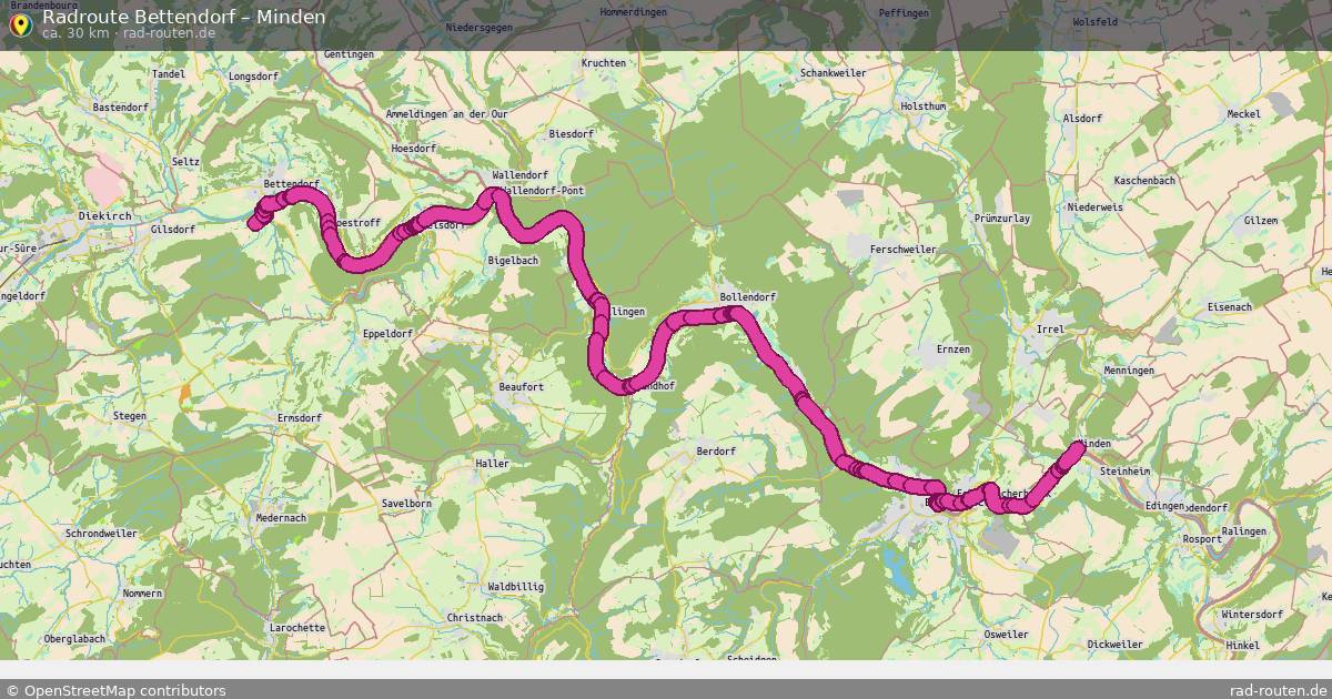 Fahrradroute Bettendorf – Minden