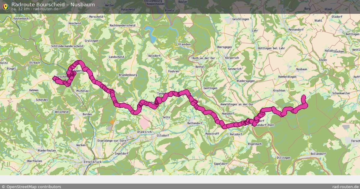 Fahrradroute Bourscheid – Nusbaum