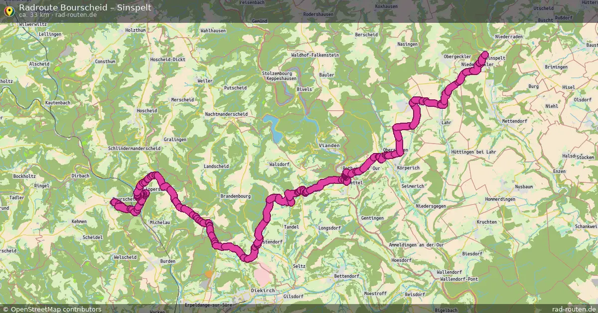 Fahrradroute Bourscheid – Sinspelt