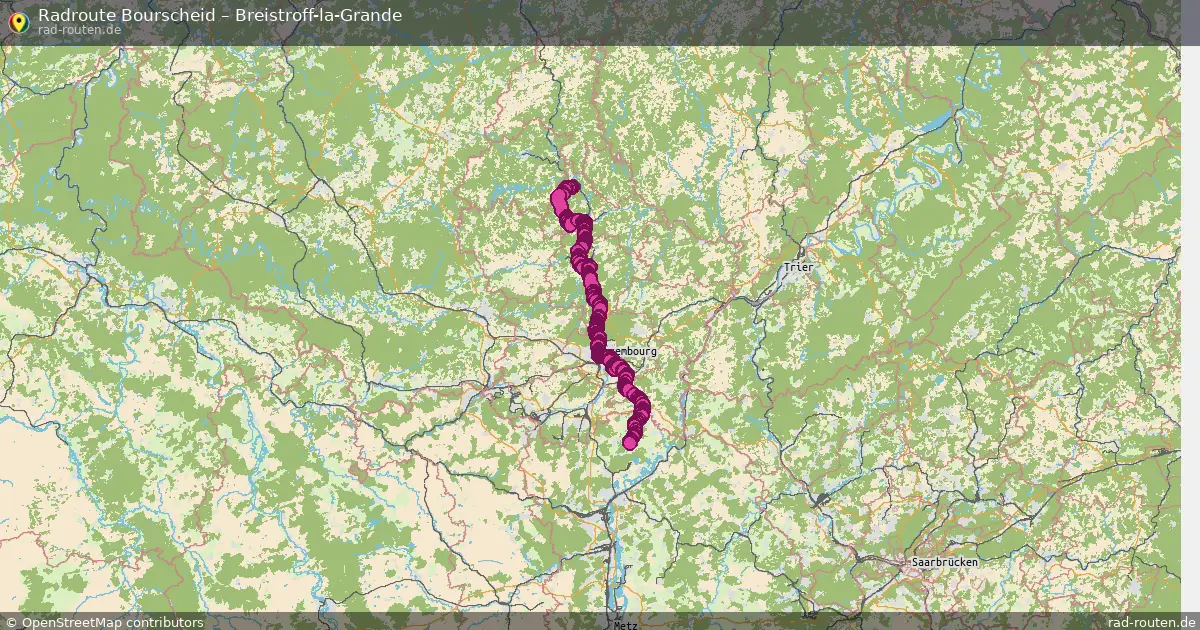 Fahrradroute Bourscheid – Breistroff-La-Grande
