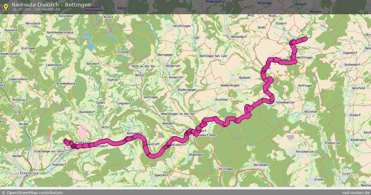 Fahrradroute Diekirch – Bettingen