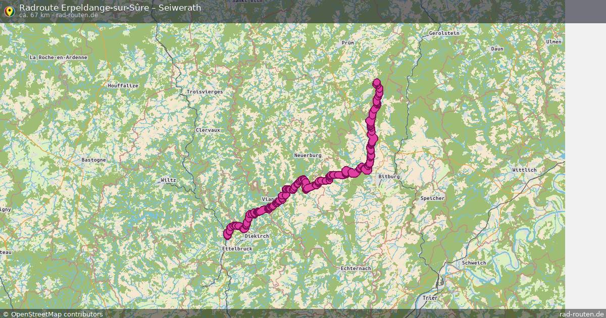Fahrradroute Erpeldange-Sur-Sûre – Seiwerath