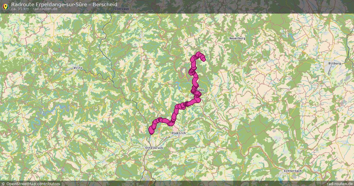 Fahrradroute Erpeldange-Sur-Sûre – Berscheid