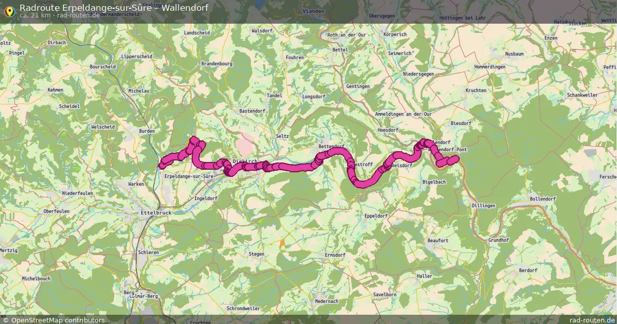 Fahrradroute Erpeldange-Sur-Sûre – Wallendorf