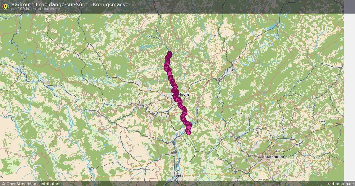 Fahrradroute Erpeldange-Sur-Sûre – Kœnigsmacker