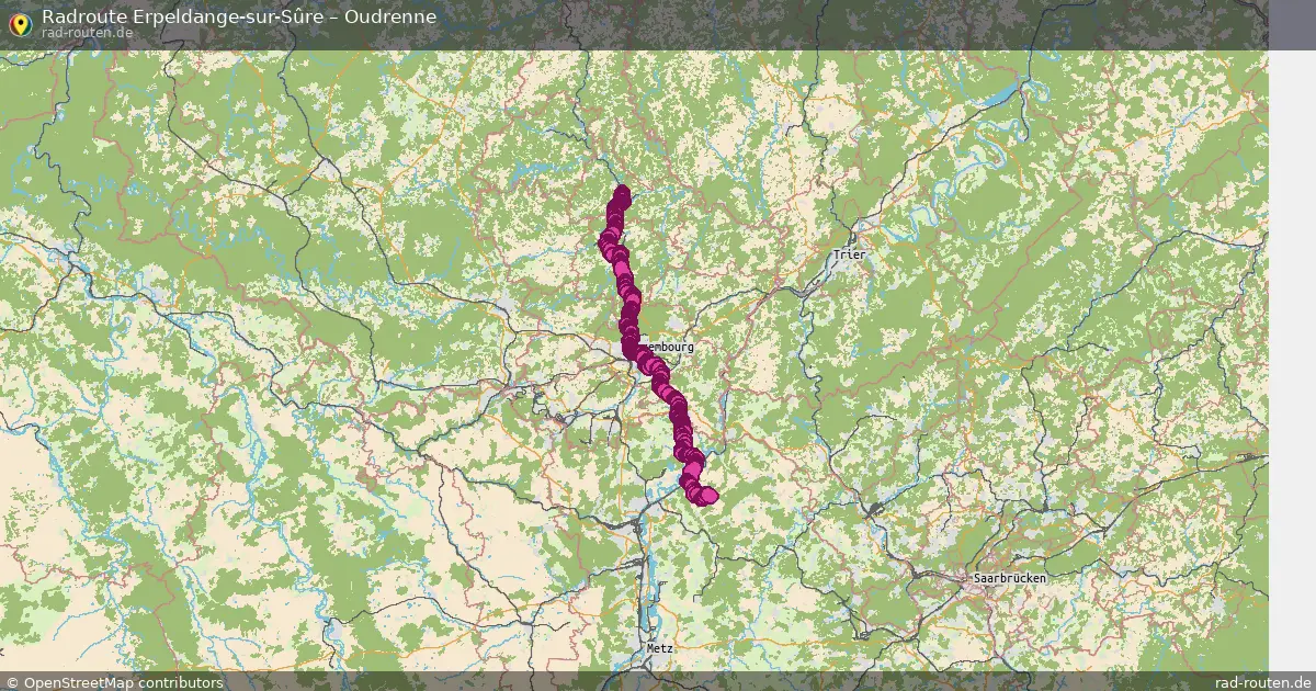 Fahrradroute Erpeldange-Sur-Sûre – Oudrenne