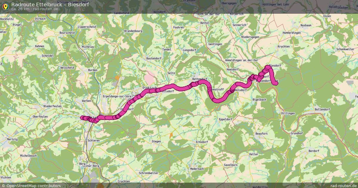 Fahrradroute Ettelbruck – Biesdorf