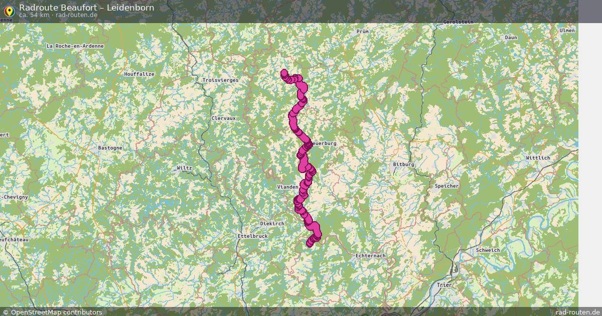 Fahrradroute Beaufort – Leidenborn