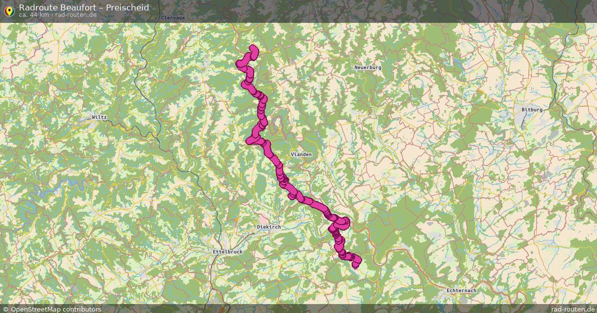 Fahrradroute Beaufort – Preischeid