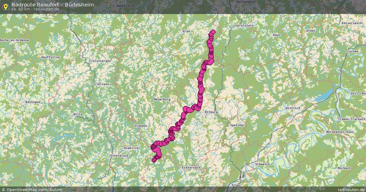 Fahrradroute Beaufort – Büdesheim