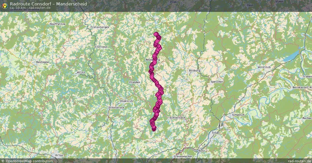 Fahrradroute Consdorf – Manderscheid (59 km) – Rad-Routen.de