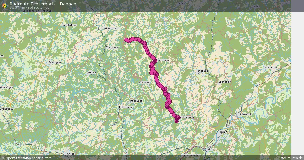 Fahrradroute Echternach – Dahnen