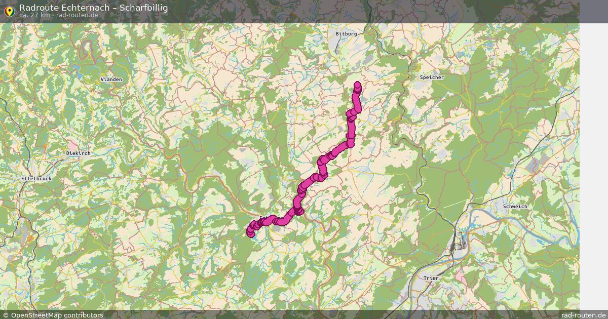 Fahrradroute Echternach – Scharfbillig