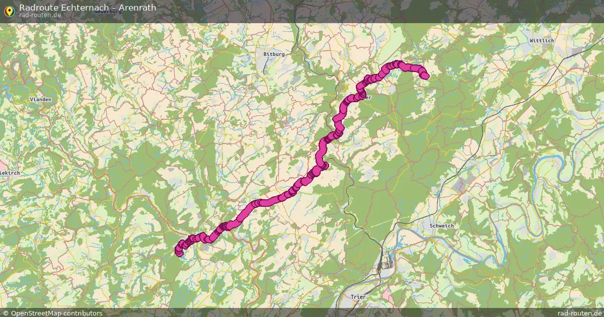 Fahrradroute Echternach – Arenrath