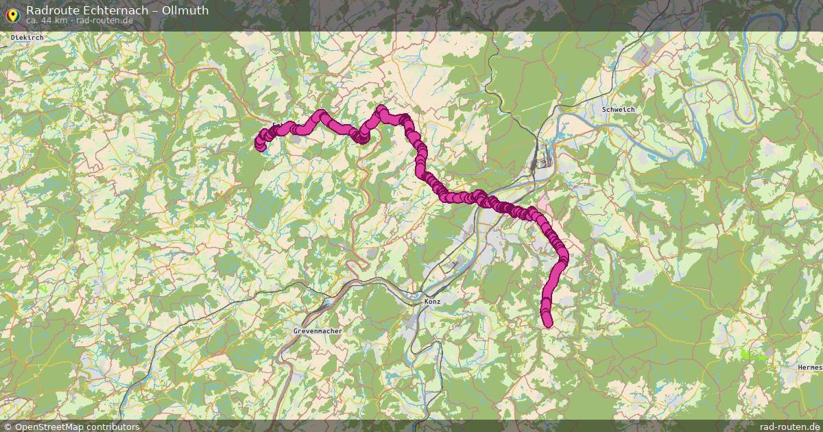 Fahrradroute Echternach – Ollmuth