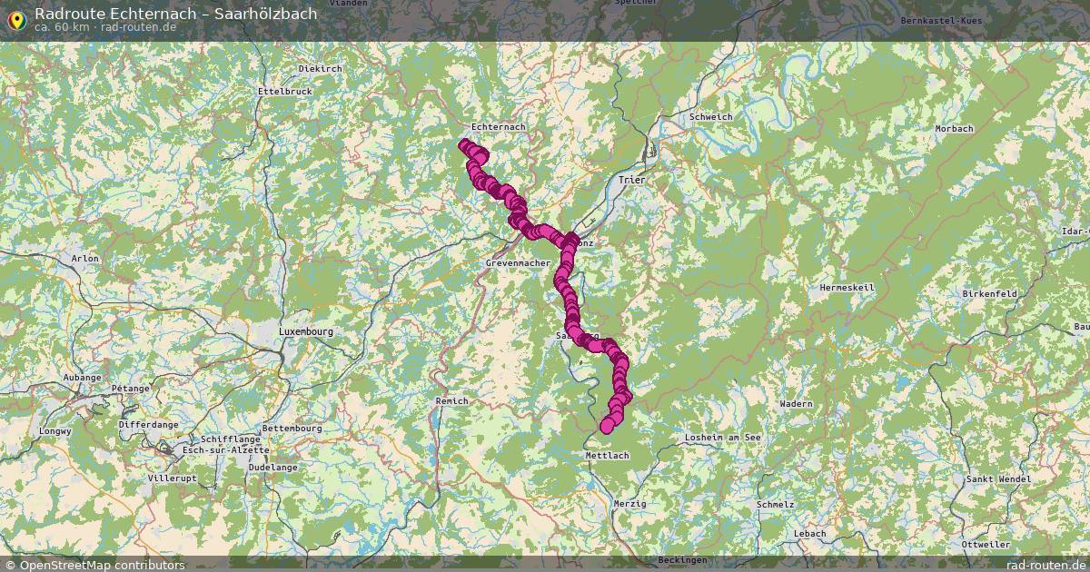 Fahrradroute Echternach – Saarhölzbach