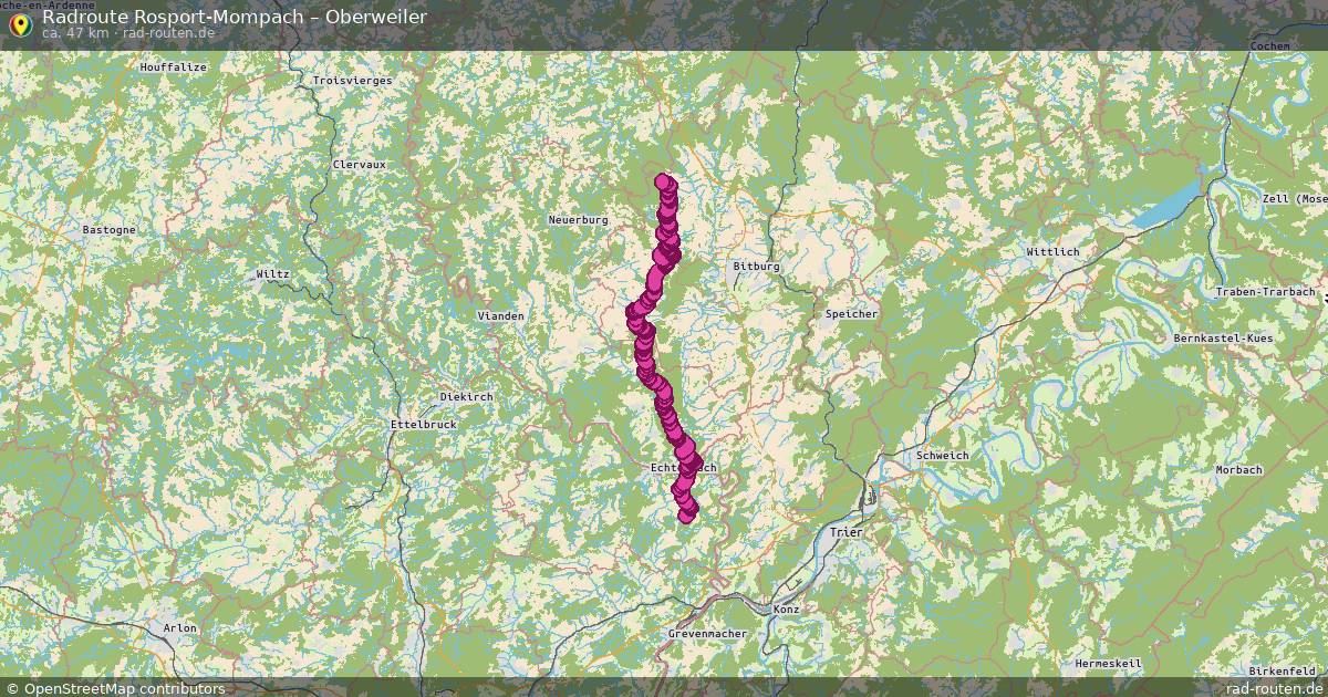 Fahrradroute Rosport-Mompach – Oberweiler