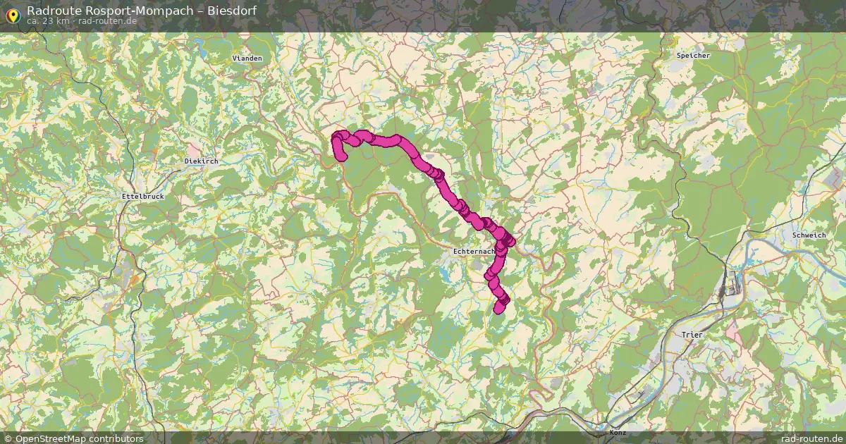 Fahrradroute Rosport-Mompach – Biesdorf