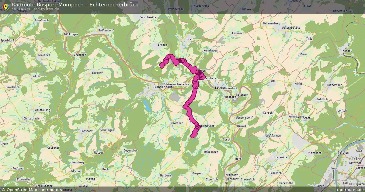 Fahrradroute Rosport-Mompach – Echternacherbrück