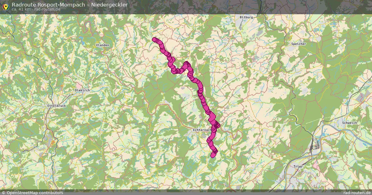 Fahrradroute Rosport-Mompach – Niedergeckler