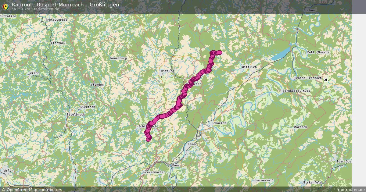 Fahrradroute Rosport-Mompach – Großlittgen