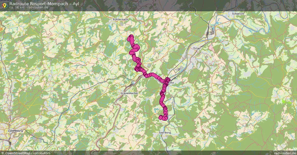 Fahrradroute Rosport-Mompach – Ayl