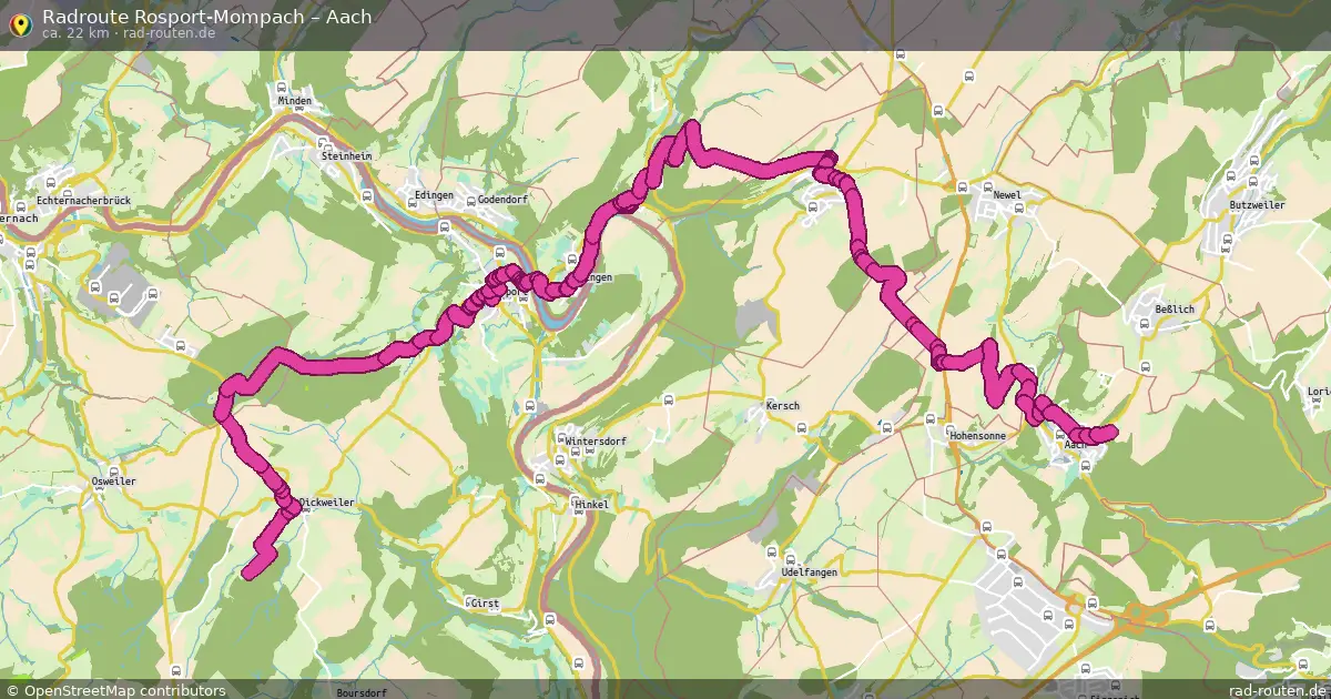 Fahrradroute Rosport-Mompach – Aach