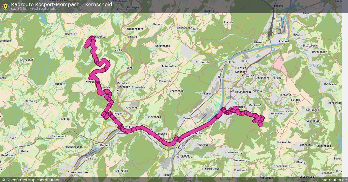 Fahrradroute Rosport-Mompach – Kernscheid