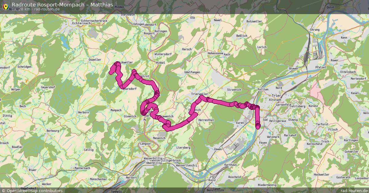 Fahrradroute Rosport-Mompach – Matthias