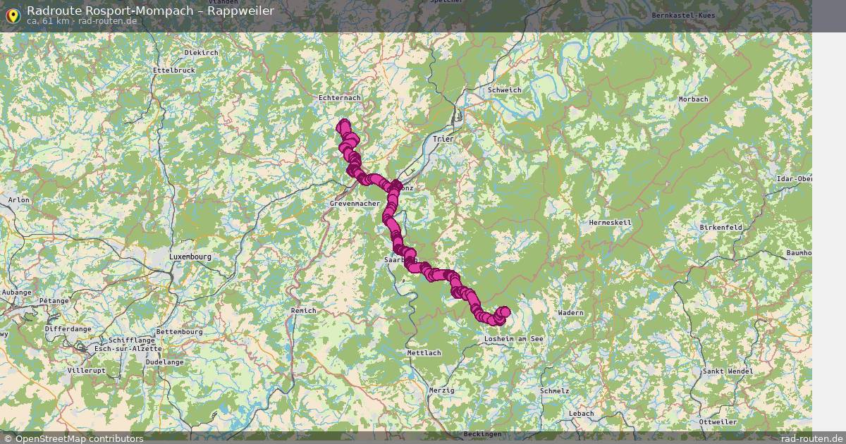 Fahrradroute Rosport-Mompach – Rappweiler