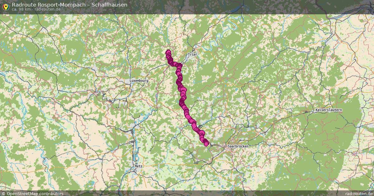 Fahrradroute Rosport-Mompach – Schaffhausen