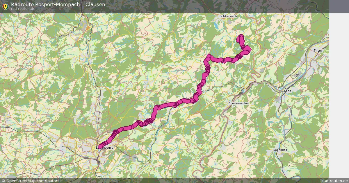 Fahrradroute Rosport-Mompach – Clausen